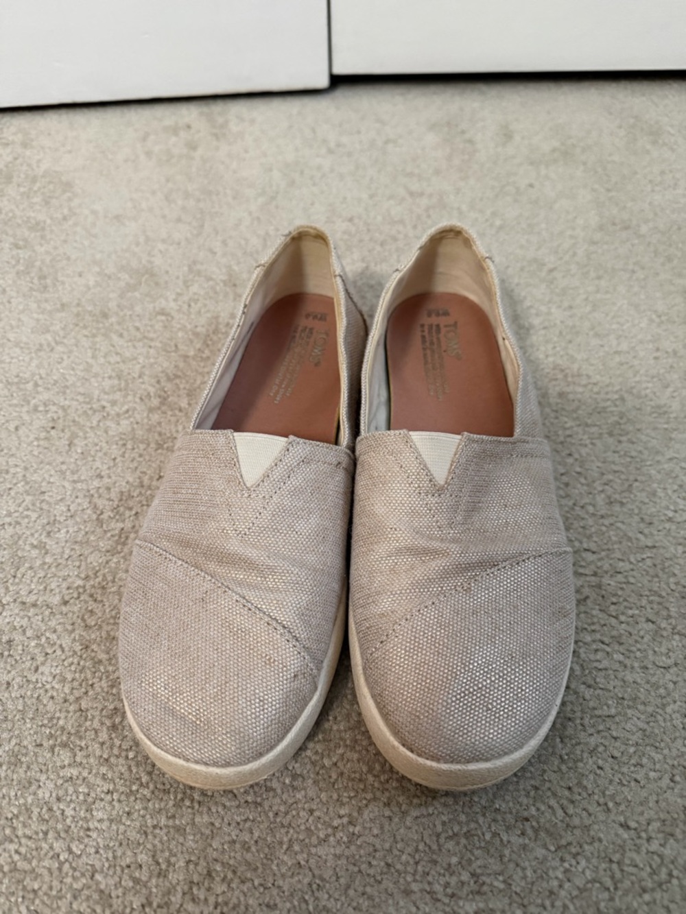 Toms Slip-On Casual Shoes in Light Beige Canvas